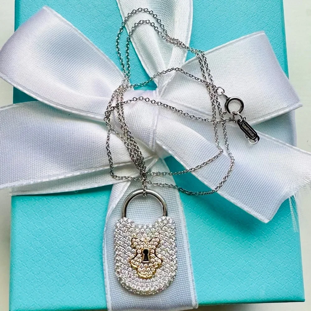 SOLD ❤️🔥EXTREMELY RARE Diamond Lock Pendant Necklace❤️🔥 - Picture 3 of 5